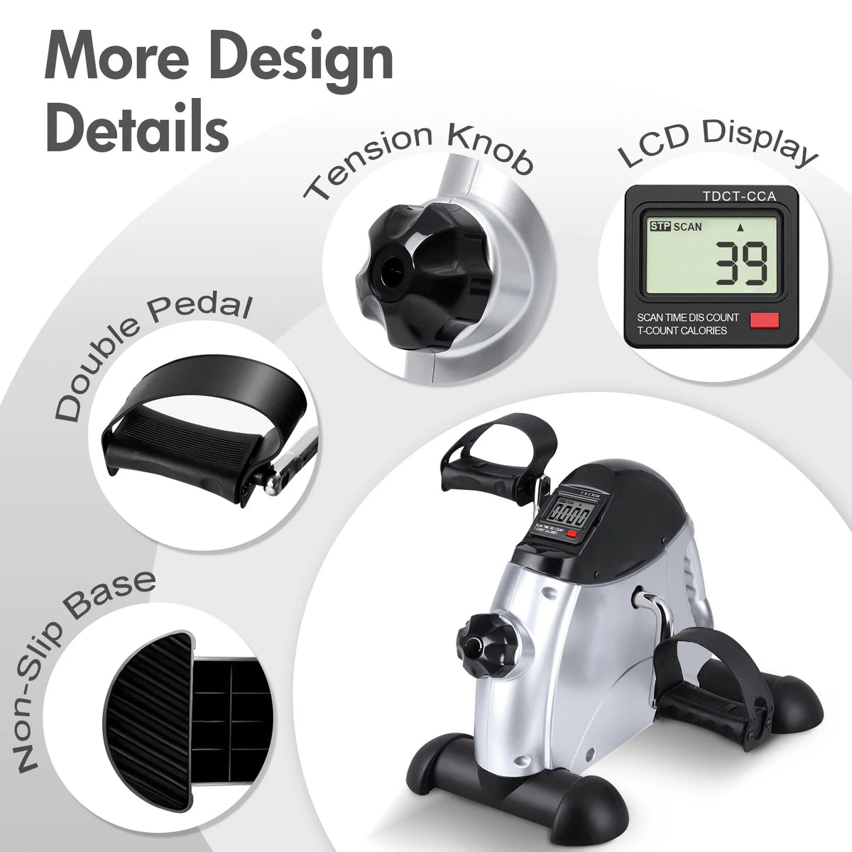 Mini Under Desk Pedal Exerciser Bike With Digital Display Screen