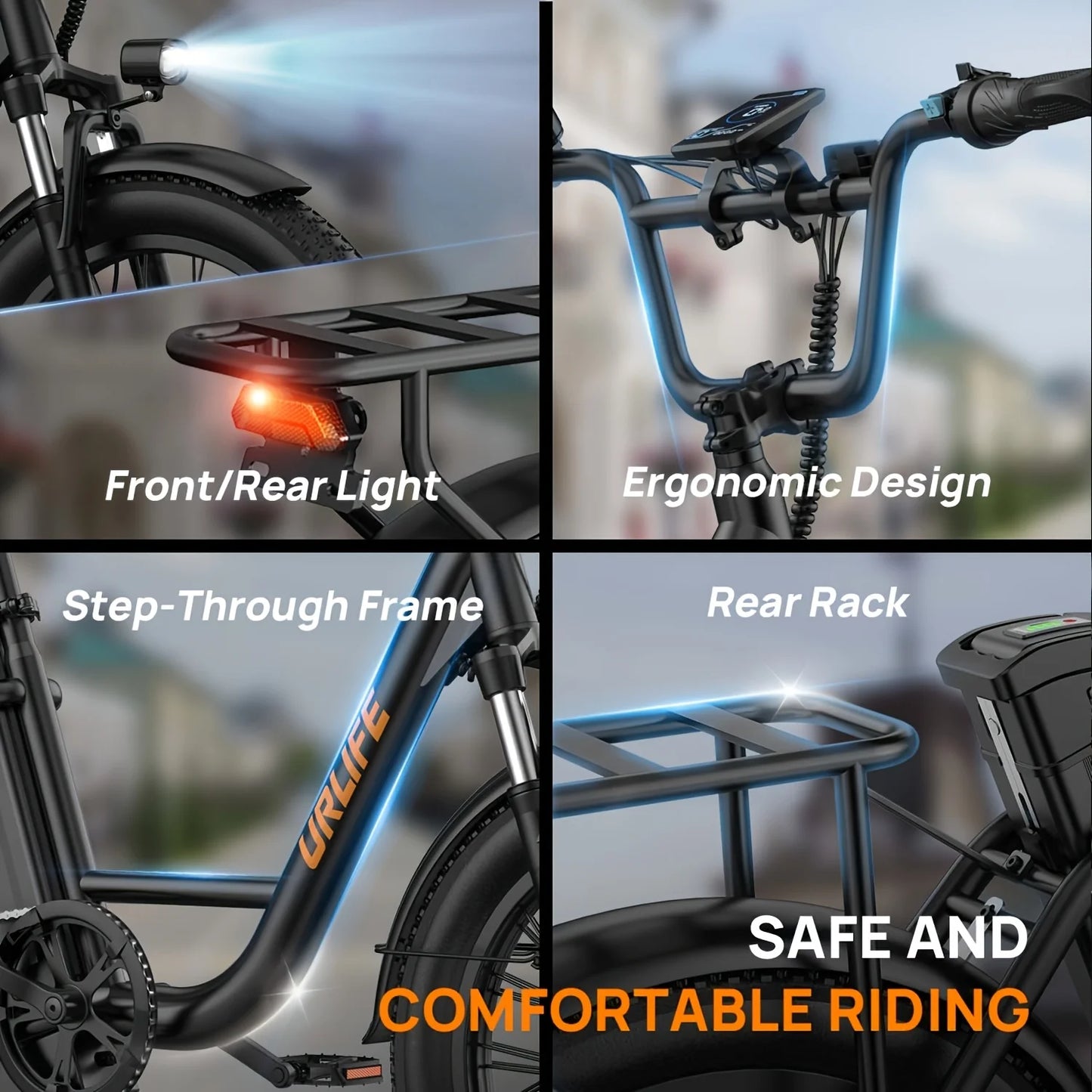 URLIFE 1000W Fat Tire Electric Bike Off Road City Commuter