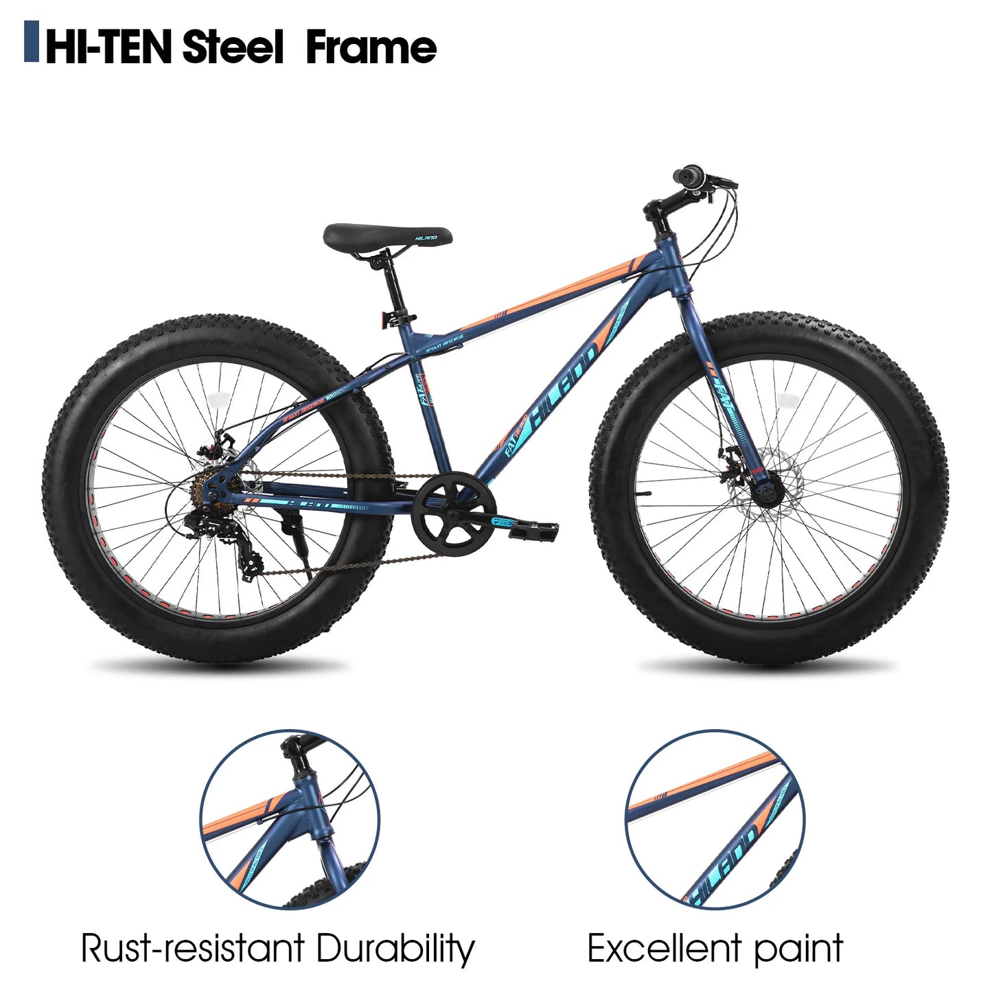 Hiland Kids Fat Tire Mountain Bike With Shimano Disc Brakes