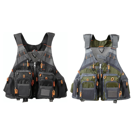 Fishing Vest With Adjustable Straps Quick-Dry Mesh And Multiple Pockets