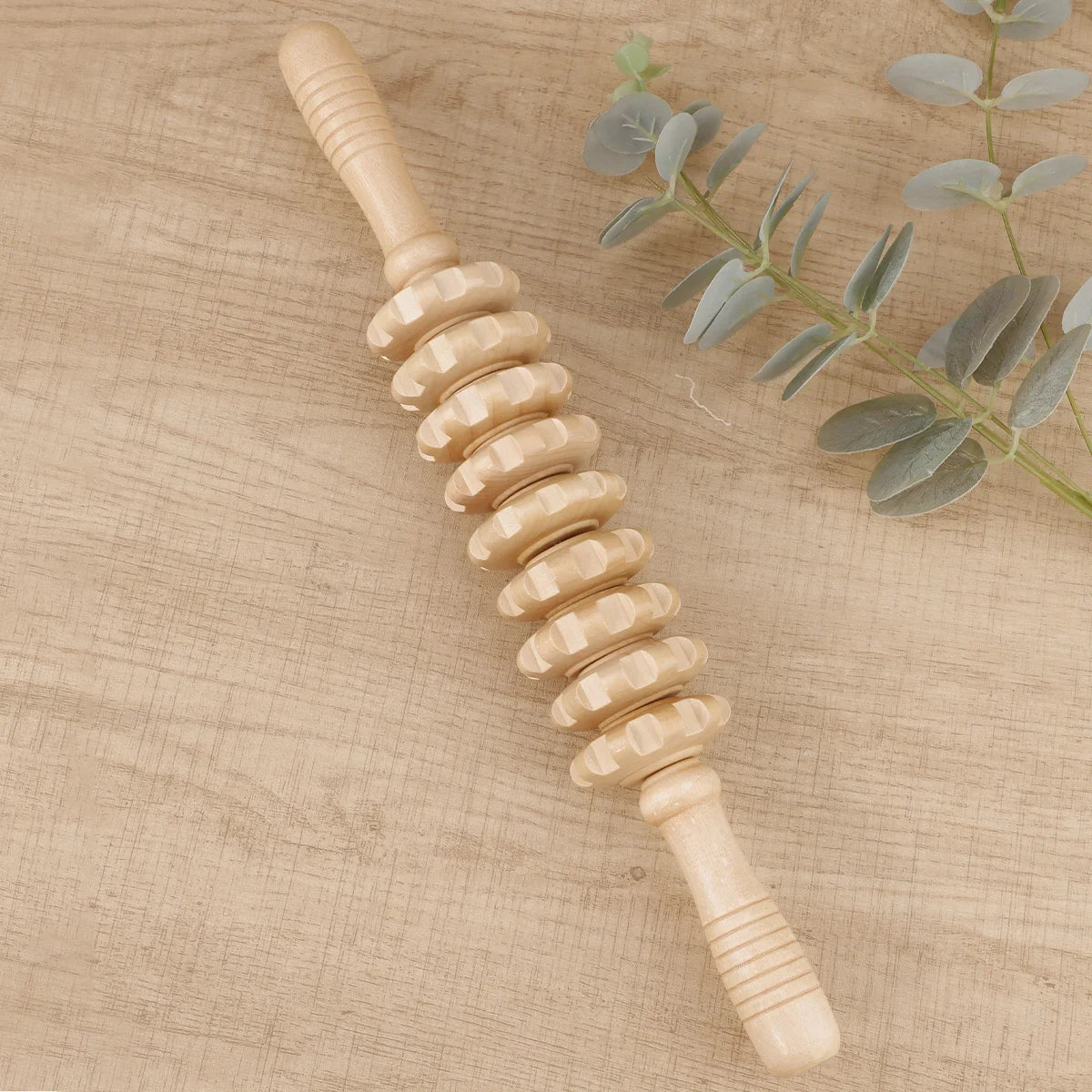 Wooden Therapy Massager Roller Trigger Point Stick For Muscle Relief