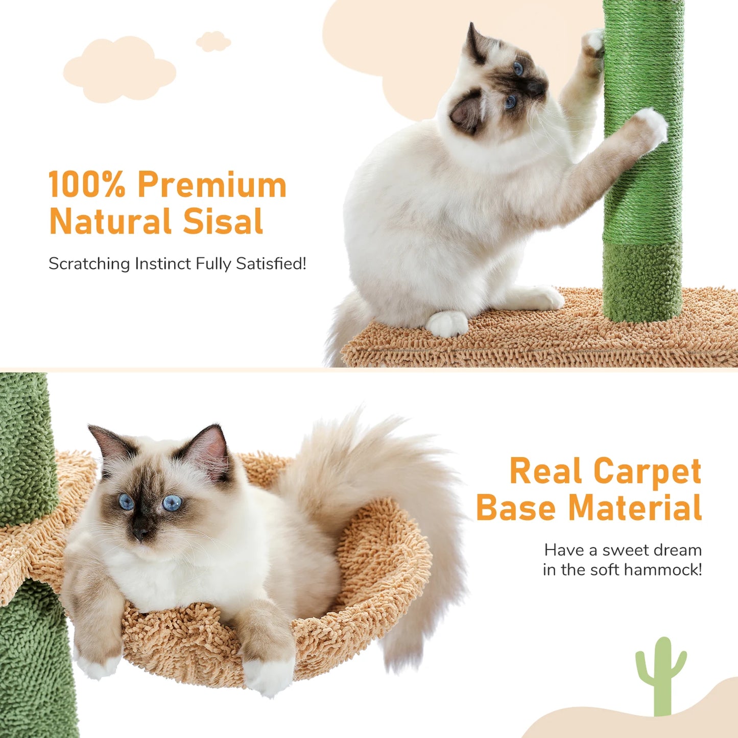 PAWZ Road Cat Tree 5-Tier Floor-To-Ceiling Tower With Scratching Post