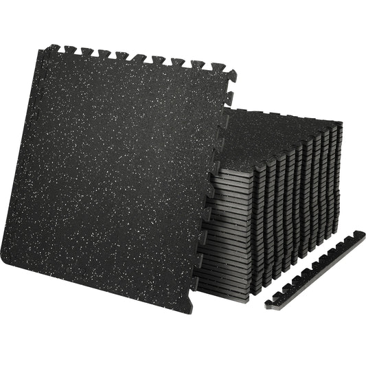 SucceBuy Waterproof Interlocking Gym Floor Mats EVA Foam Rubber Top