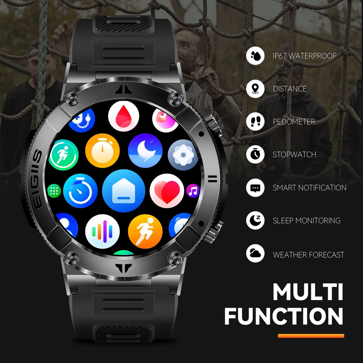 LaNikar Smart Watch Men Bluetooth Call Blood Pressure Fitness Tracker