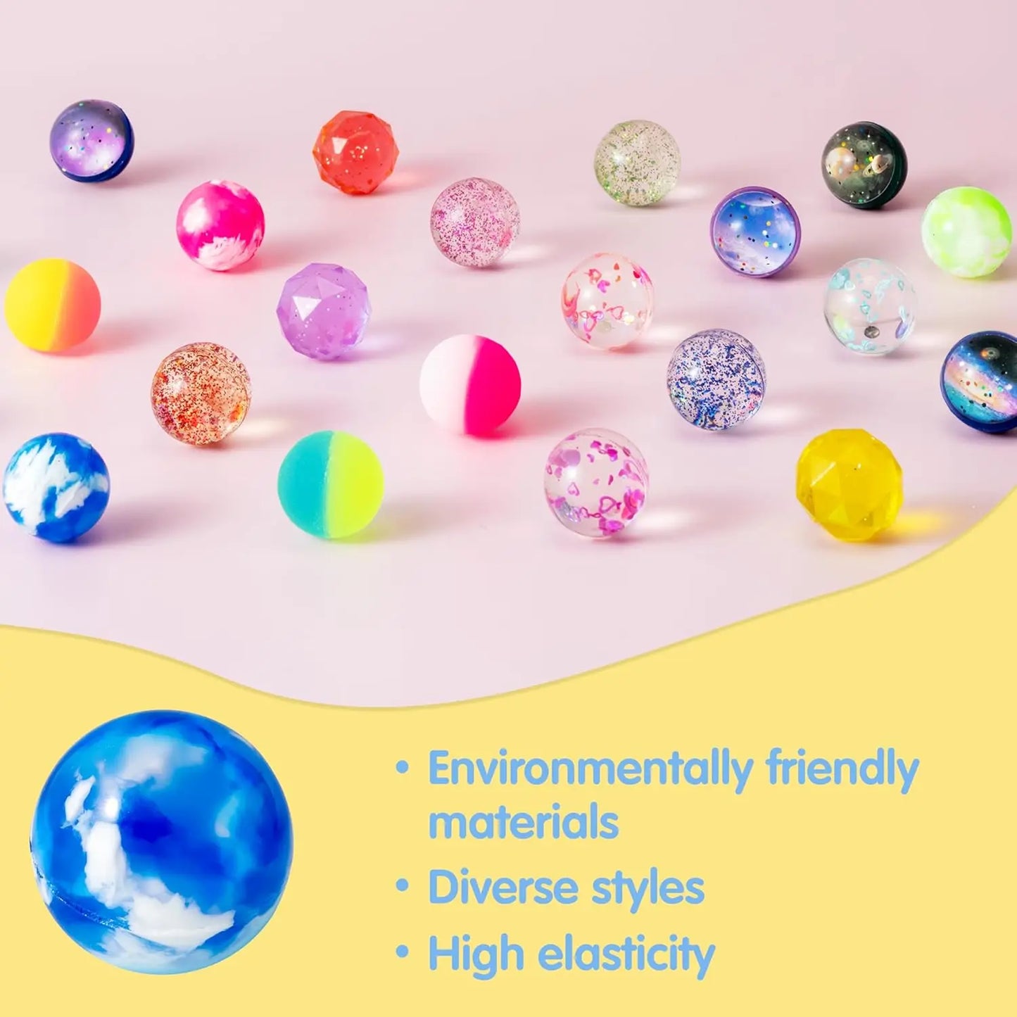 Joyfy Multistyle Bouncy Balls 24 Pieces Assorted Styles