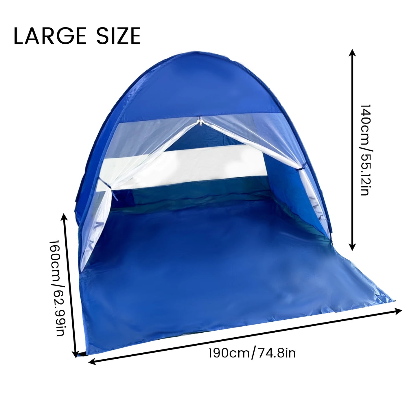 Pakicetus Pop-Up Beach Tent With Carry Bag, Compact Two-Person Design