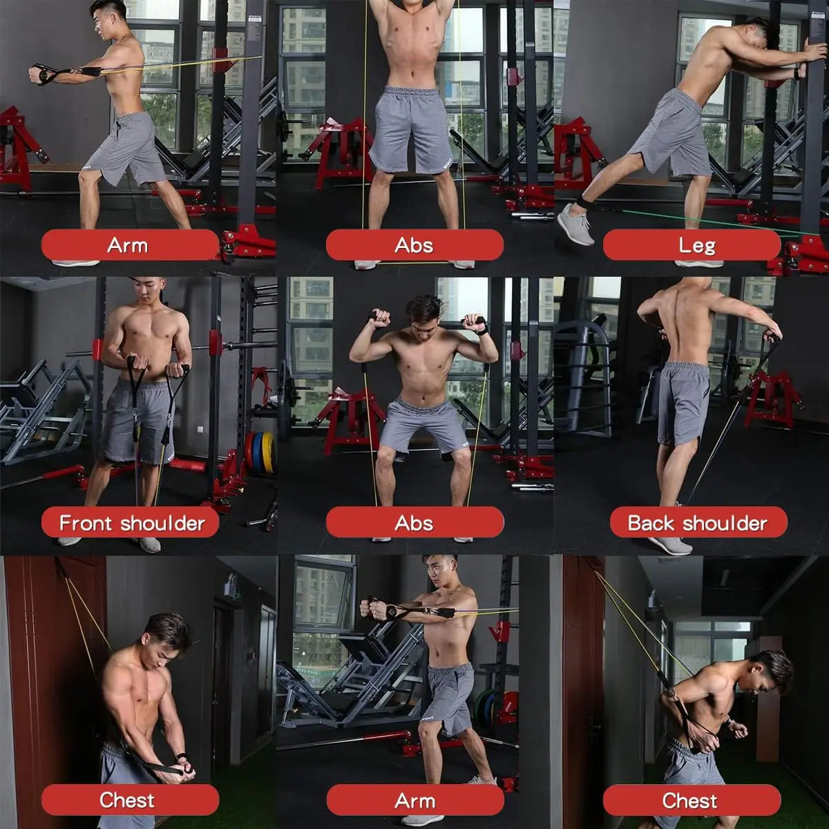 Resistance Bands Kit With Handles And Door Anchor For Strength Training