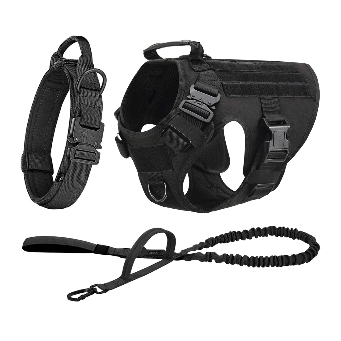 PETRAVEL Tactical Dog Harness Leash Molle Pouches