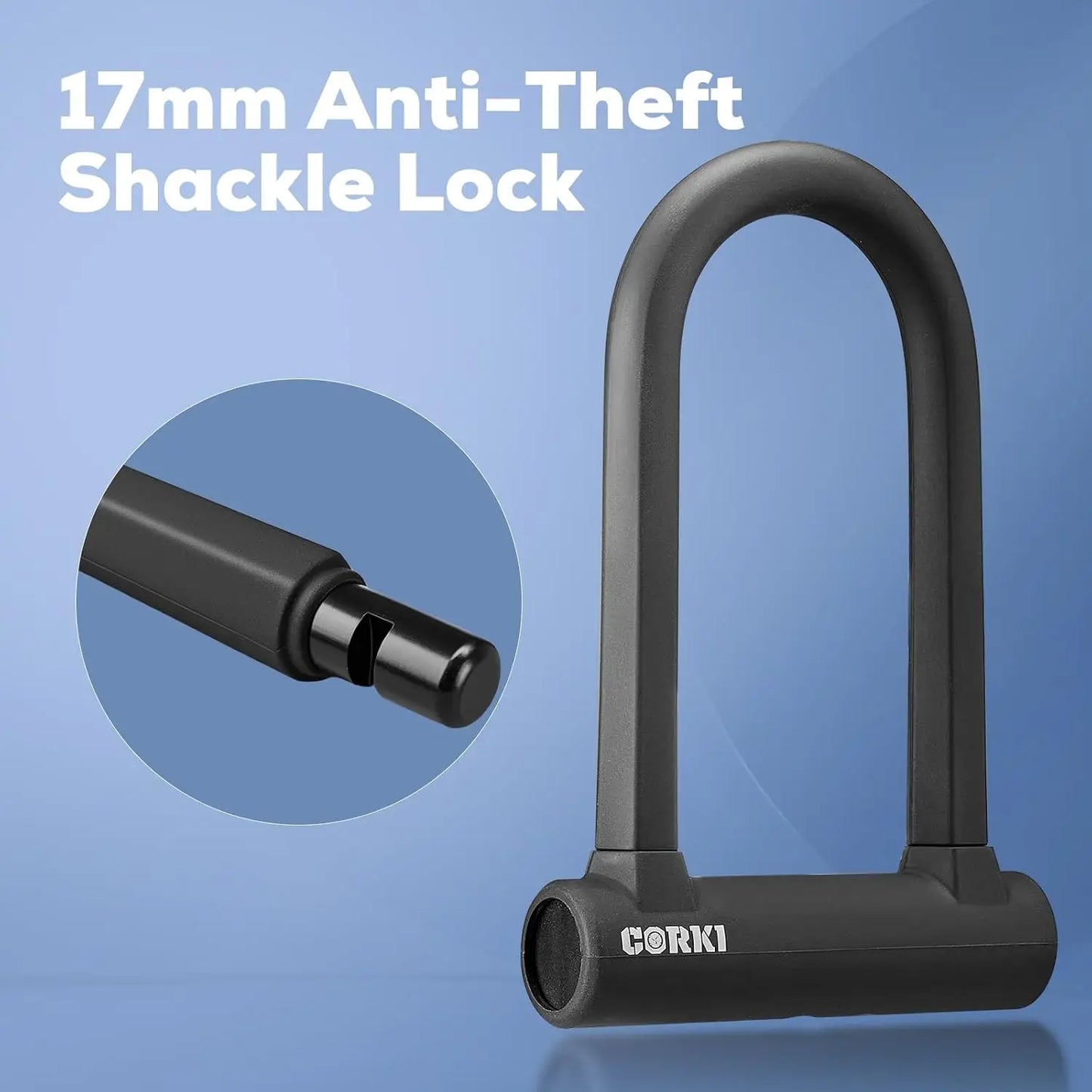 Heavy Duty Bike Lock With 5ft Cable Hardened Steel U Lock