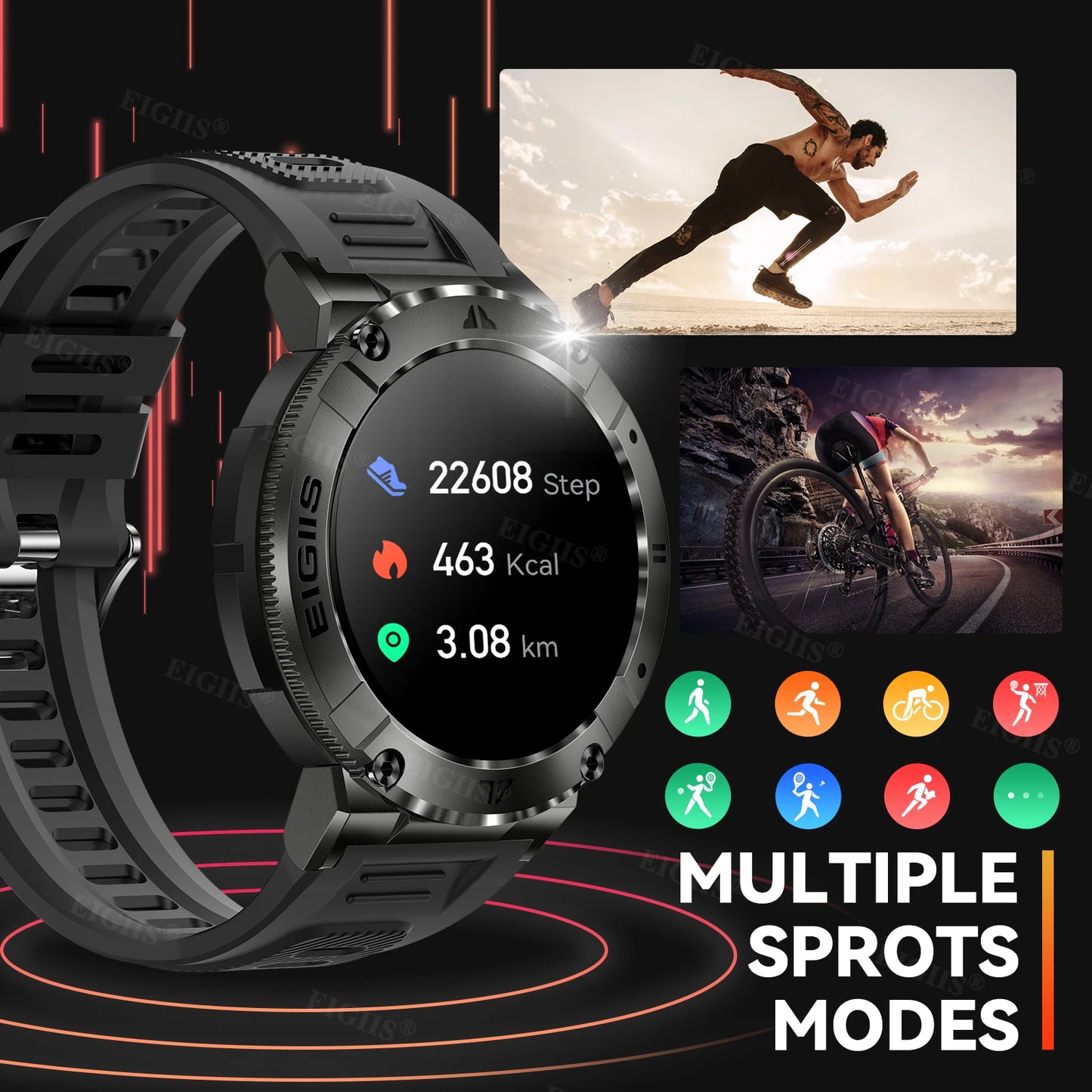 LaNikar Smart Watch Men Bluetooth Call Blood Pressure Fitness Tracker