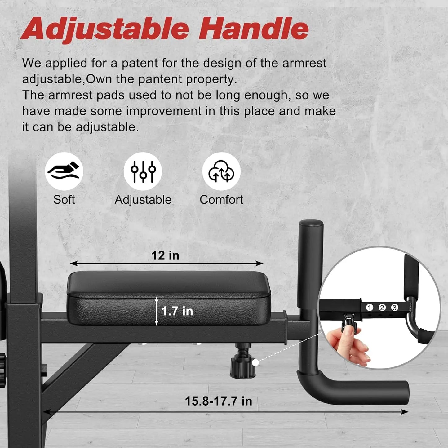 Power Tower Pull-Up Dips Station With Height Adjustable Handles