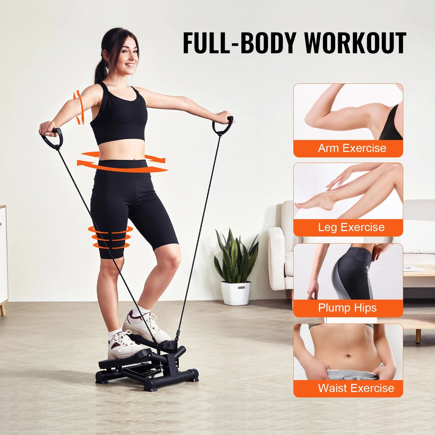 VEVOR Stair Stepper Hydraulic Resistance Bands With LCD Monitor
