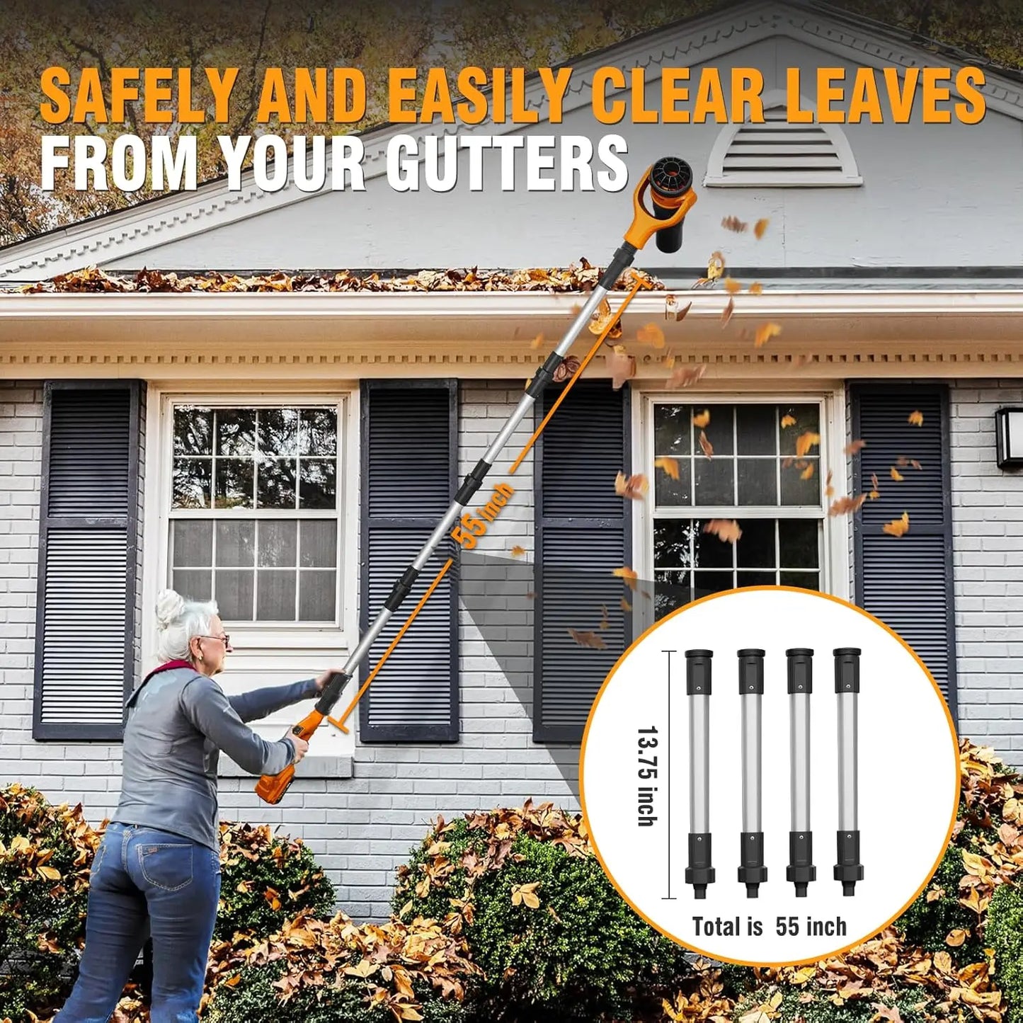 40V Cordless Leaf Blower With Brushless Motor And Two Batteries
