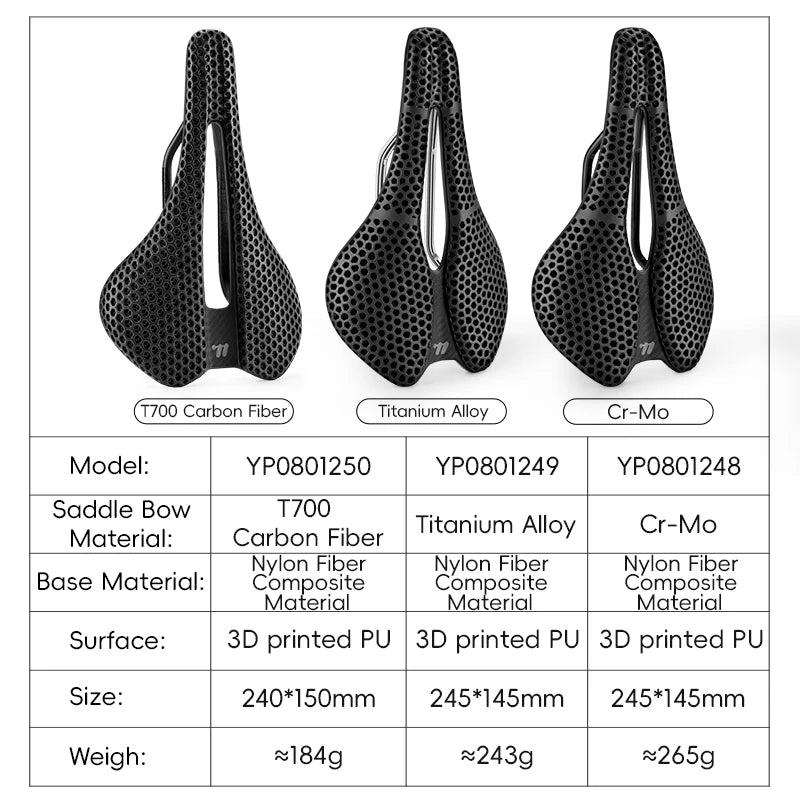 West Biking 3D Printed Bicycle Saddle For Road Bikes