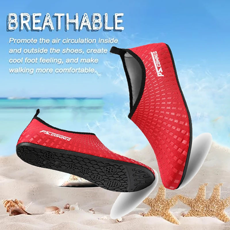 Pscownlg Aqua Diving Shoes For Men Women Beach Water Sports
