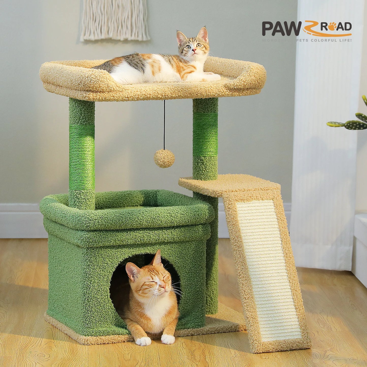 PAWZ Road Cat Tree Indoor Tower With Sisal Scratching Post And Perch
