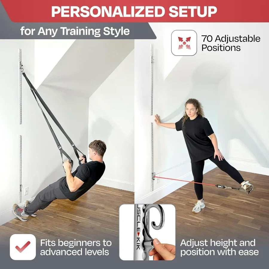 Aluminum Wall Mount Anchor Fitness System For Home Gym