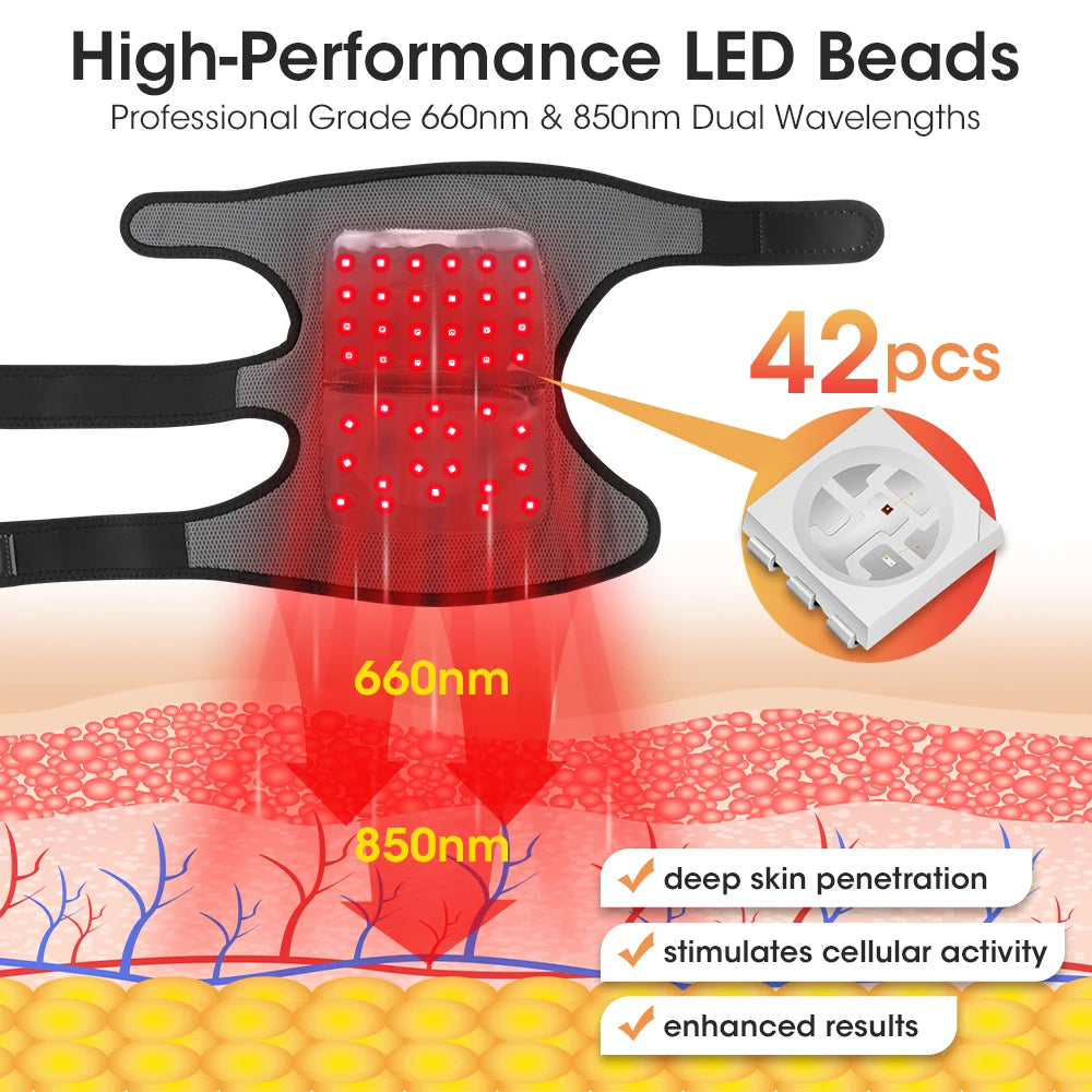 Infrared Light Knee Pad 660 Nanometer 850 Nanometer Physiotherapy