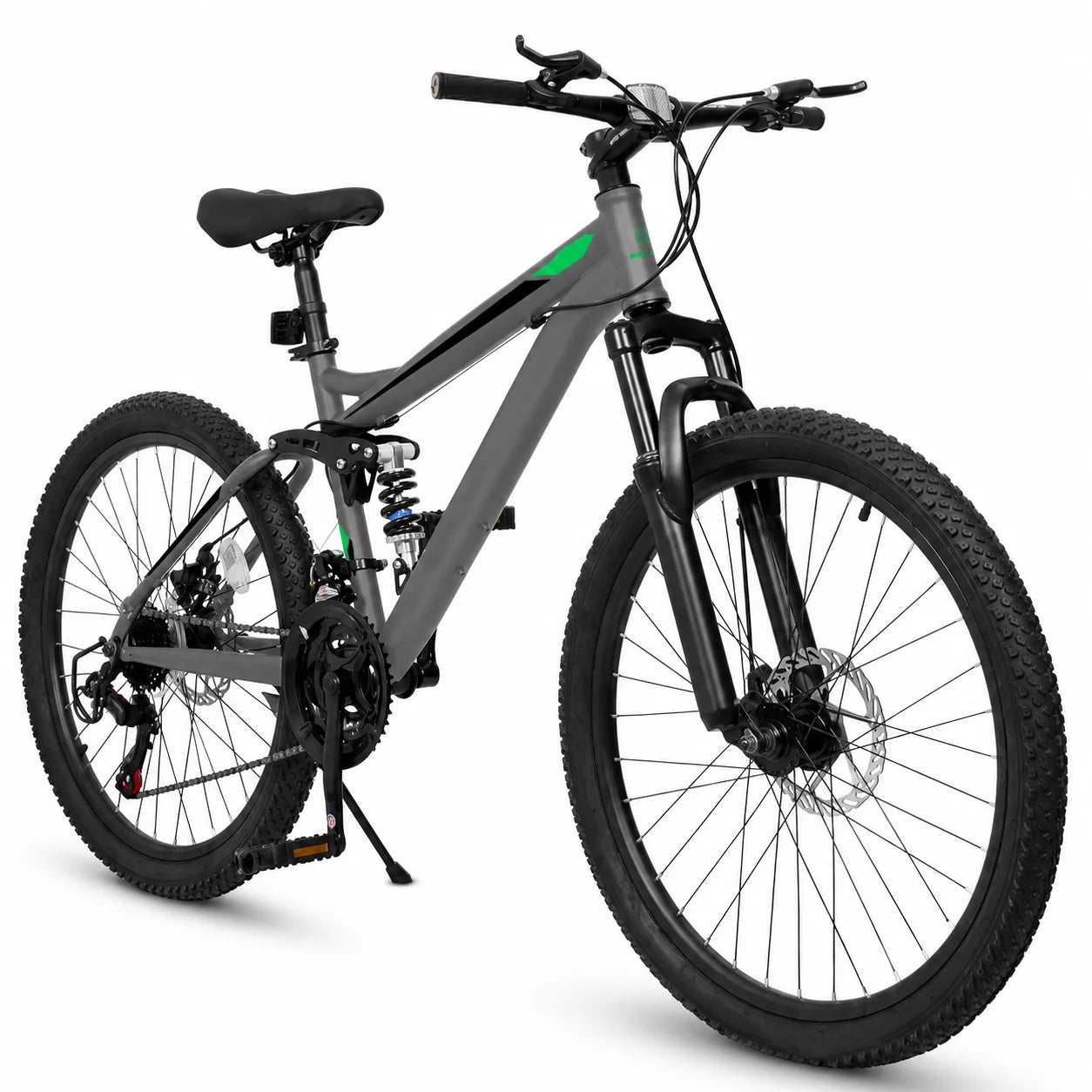 Unisex Full Suspension Mountain Bike 21-Speed Mechanical Disc Brakes
