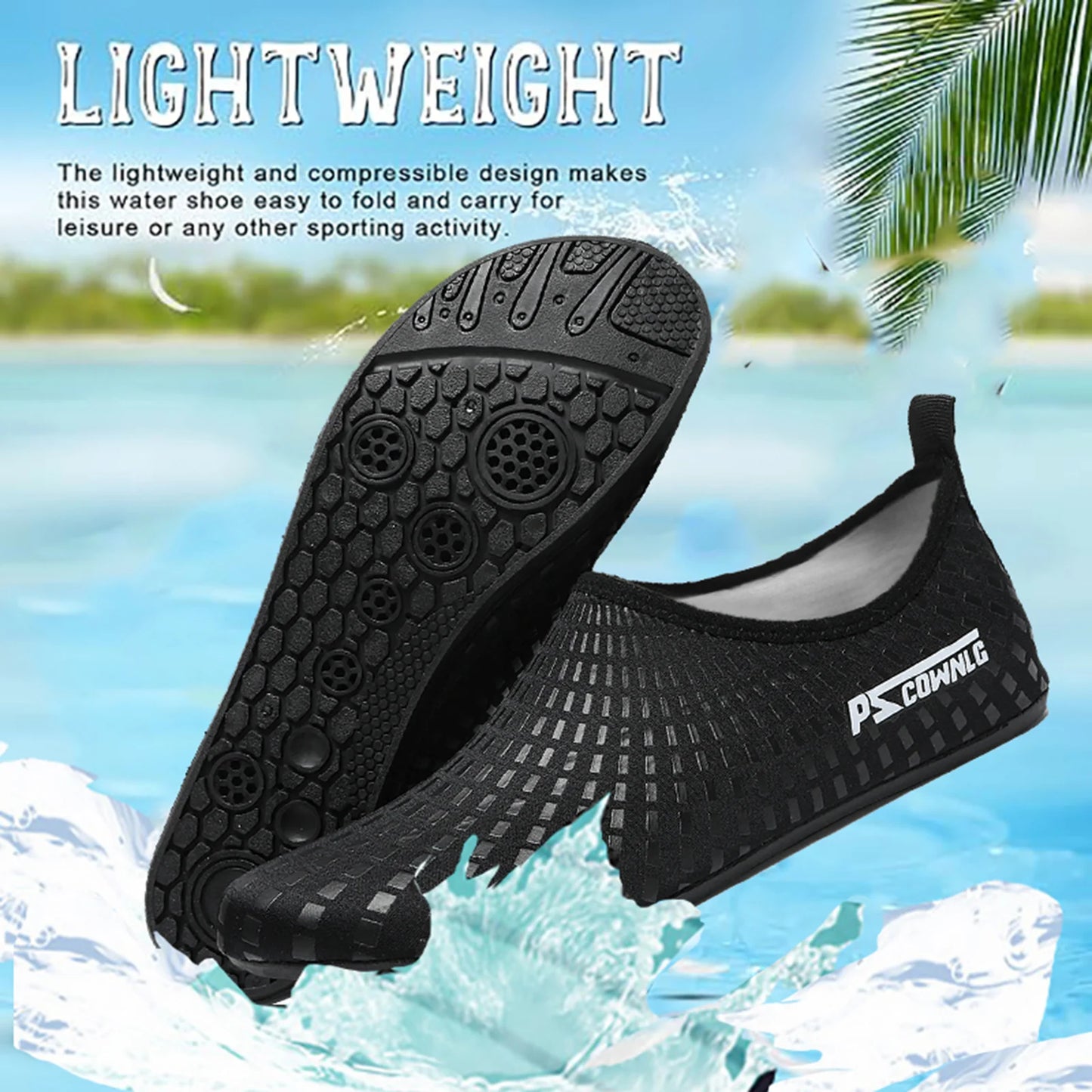 Pscownlg Aqua Diving Shoes For Men Women Beach Water Sports