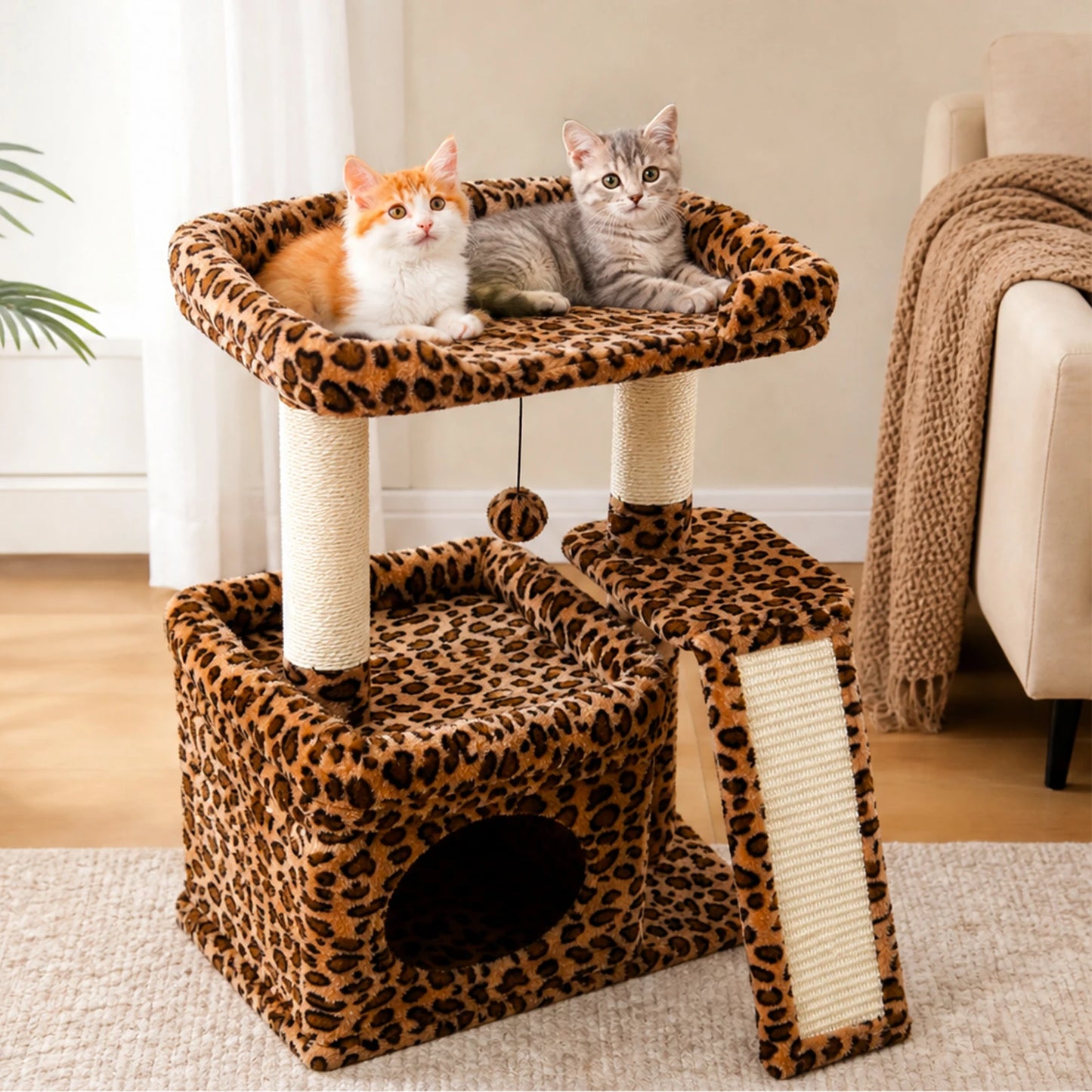 PAWZ Road Three Tier Cat Tree With Sisal Scratching Post