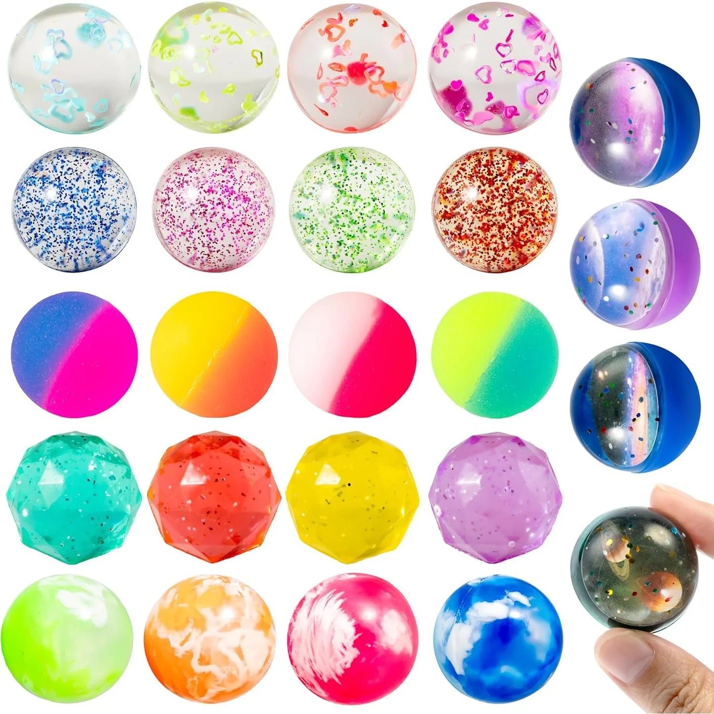 Joyfy Multistyle Bouncy Balls 24 Pieces Assorted Styles
