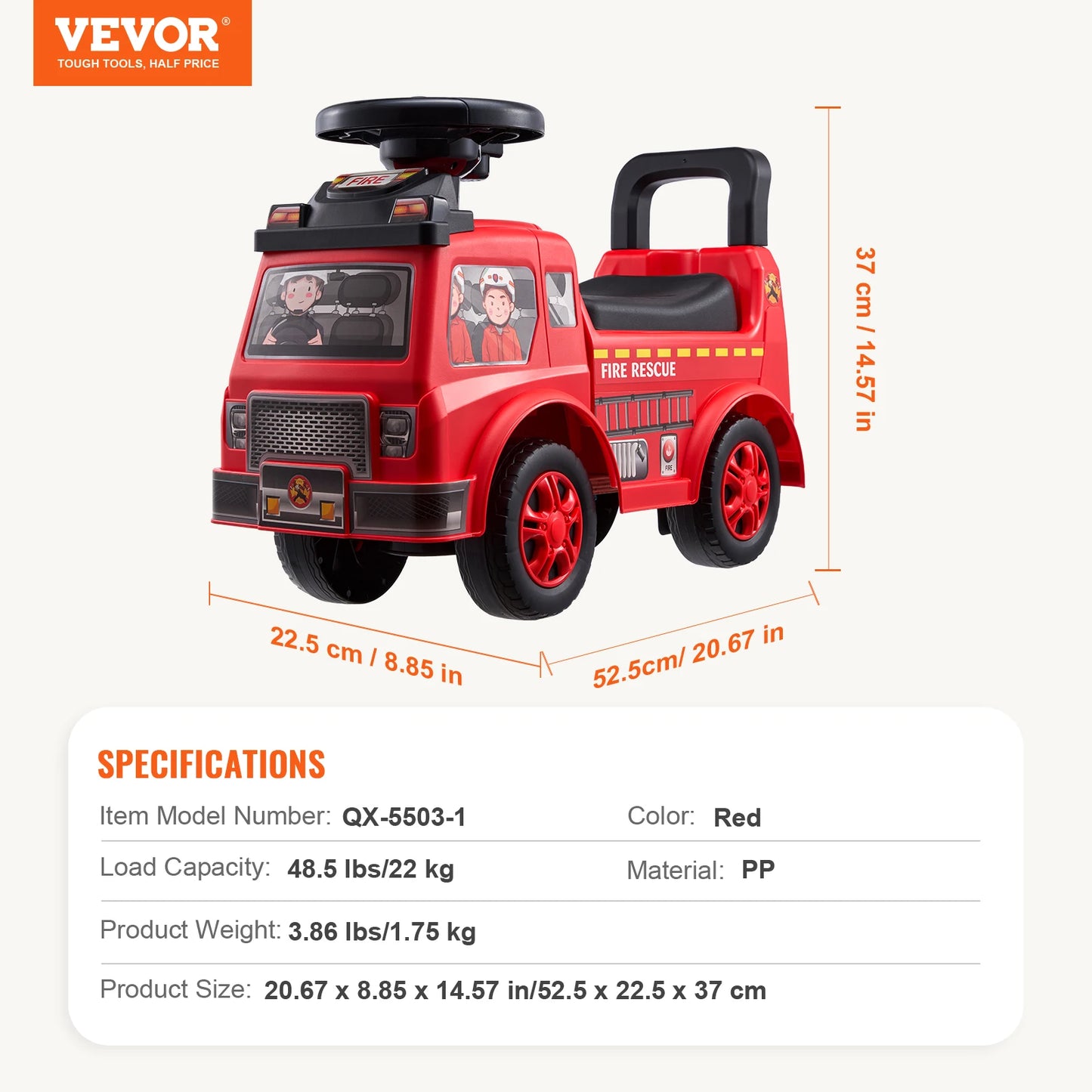 SucceBuy Ride On Push Car For Kids With Music Steering