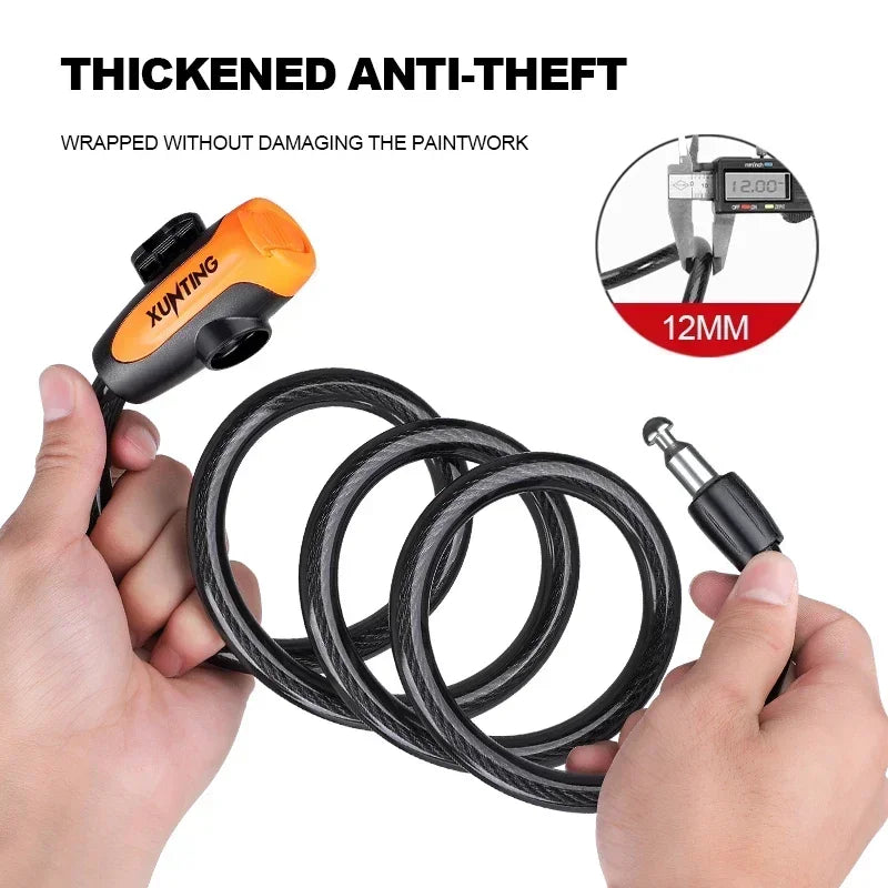 Weatherproof Coiled Bike Cable Lock With Mounting Bracket Anti Theft