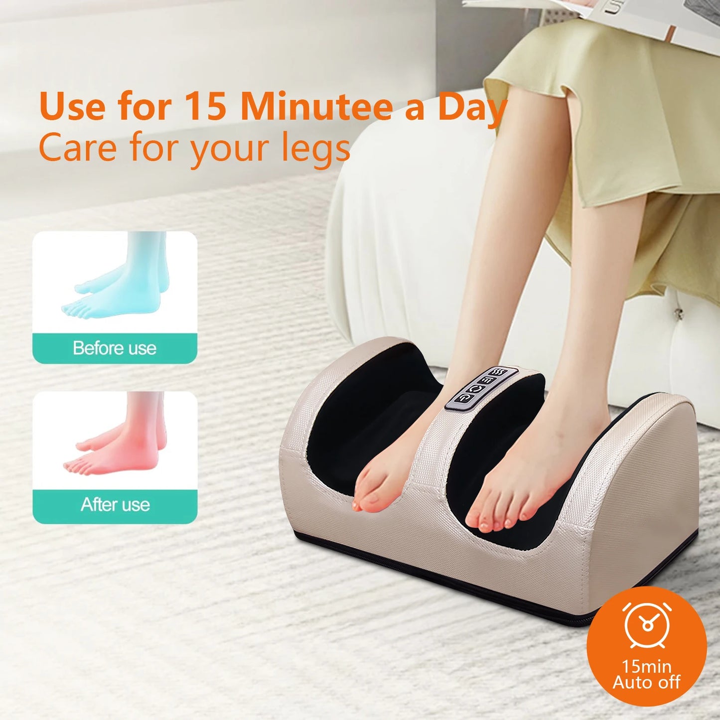 Foot Massager With Heating Kneading Machine Home Use