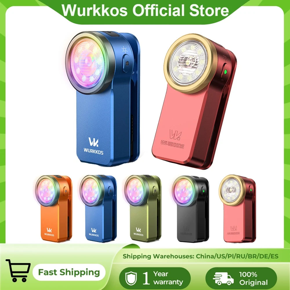 Wurkkos HD03 USB Rechargeable Clip Light Portable RGB Flashlight Magnet