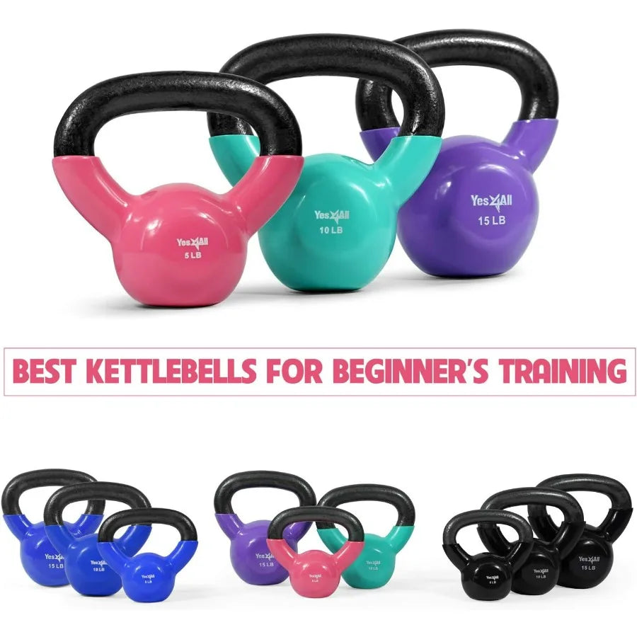 LISM Vinyl Coated Kettlebell For Full Body Workout
