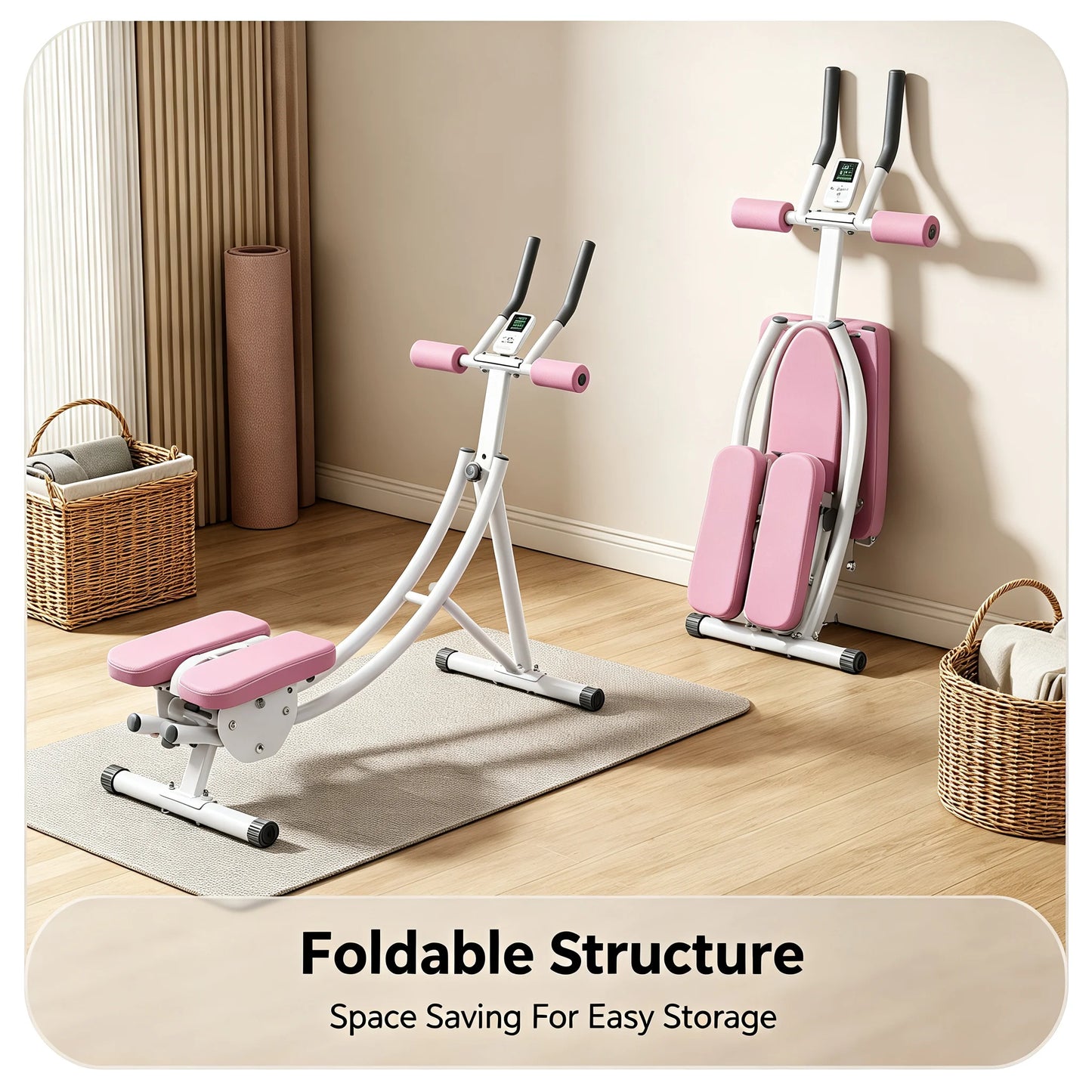 Adjustable Foldable Ab Trainer With Led Display For Home Gym
