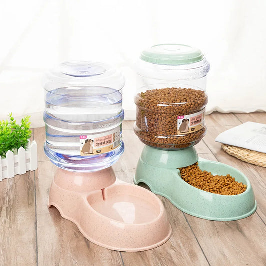 Large Capacity Pet Feeder With Automatic Water Dispenser