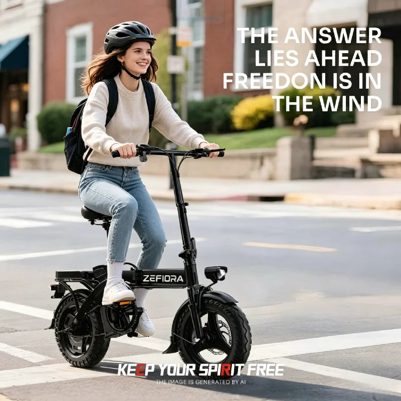 ZEFIORA Z10 Folding Electric Bike With 500W Motor UL2849 Certified