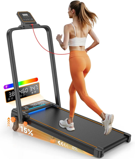 Walking Pad Treadmill 15 Percent Incline And LED Display 3.5HP