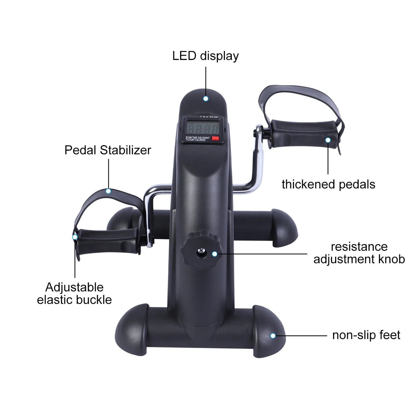 Portable Mini Exercise Bike Under Desk Pedal Exerciser LCD