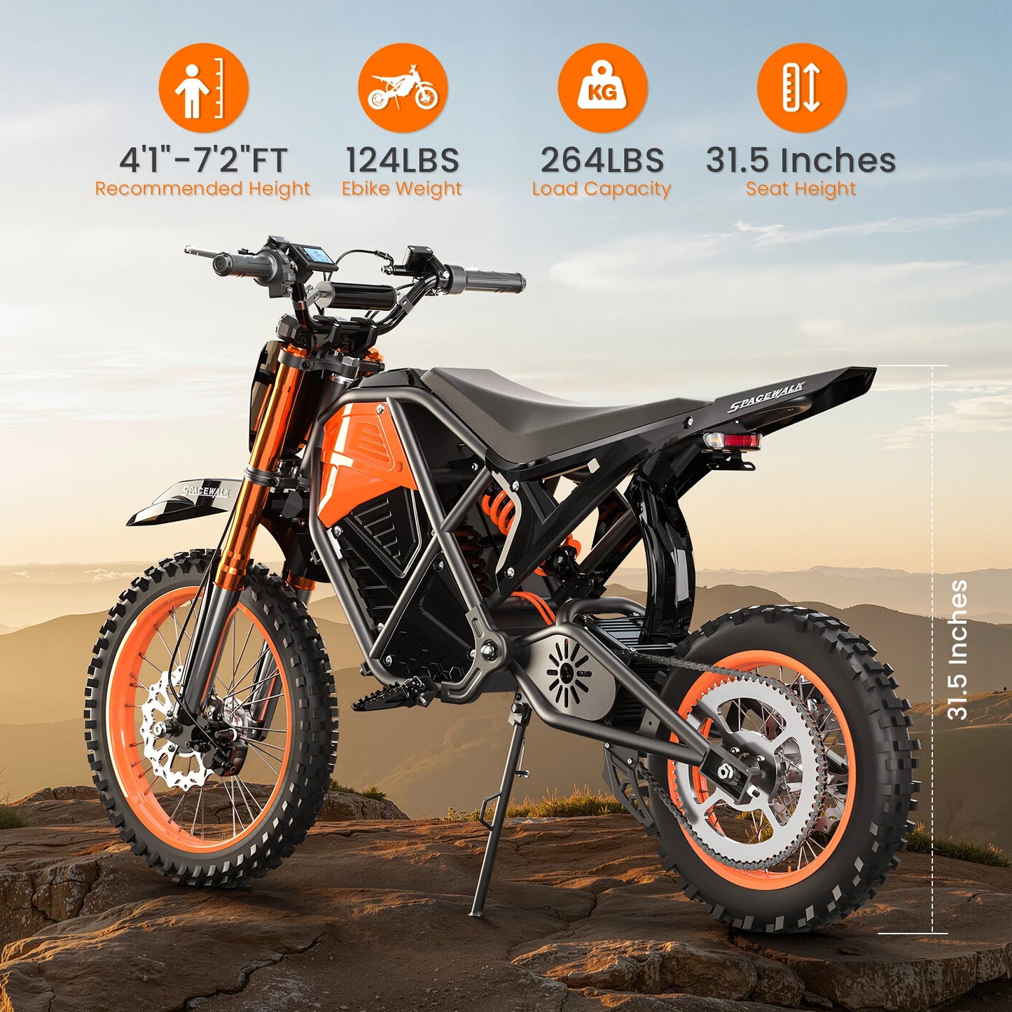 EILLEO SPACEWALK Fat Tire Electric Dirt Bike For All Riders