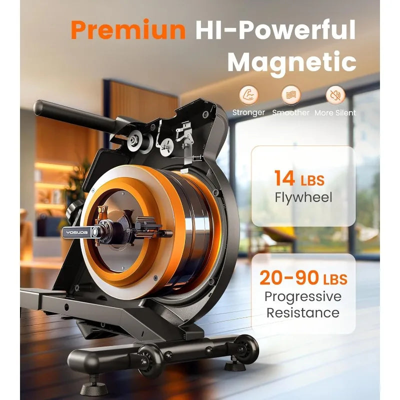 YOSUDA Magnetic Rowing Machine For Home With Bluetooth App Support