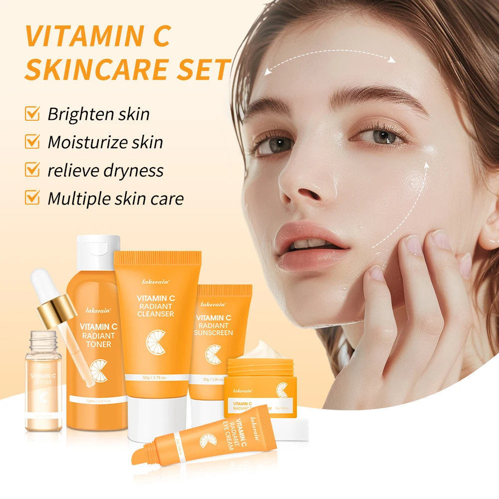 Lakerain Vitamin C Skin Care Set 6 Piece Kit