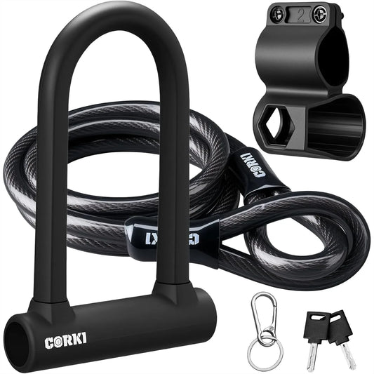 Heavy Duty Bike Lock With 5ft Cable Hardened Steel U Lock