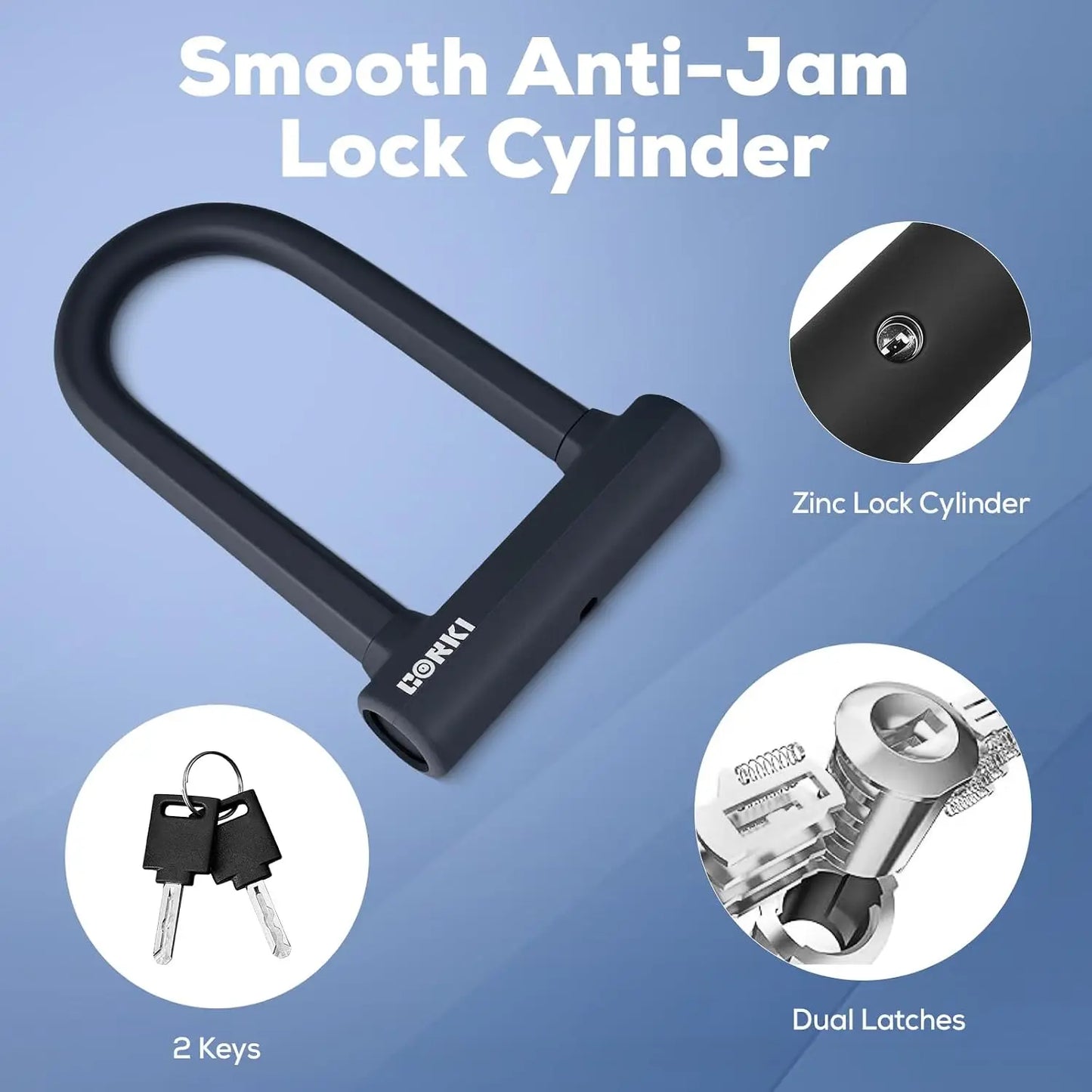 Heavy Duty Bike Lock With 5ft Cable Hardened Steel U Lock