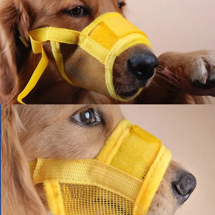 Adjustable Dog Muzzle With Breathable Mesh For Training