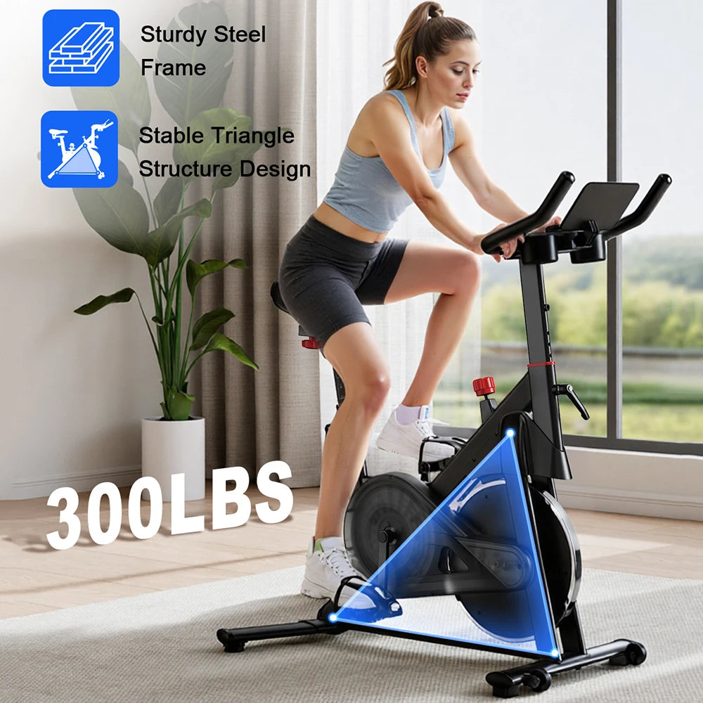 LACUFFY 32 Level Magnetic Resistance Exercise Bike for Home Workouts