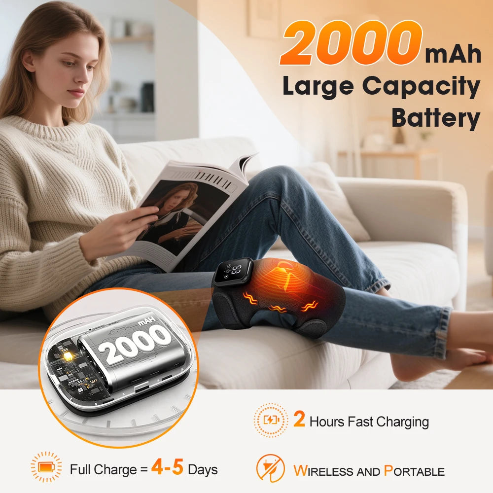 Hailicare Electric Heated Knee Massager With Vibration And Timer