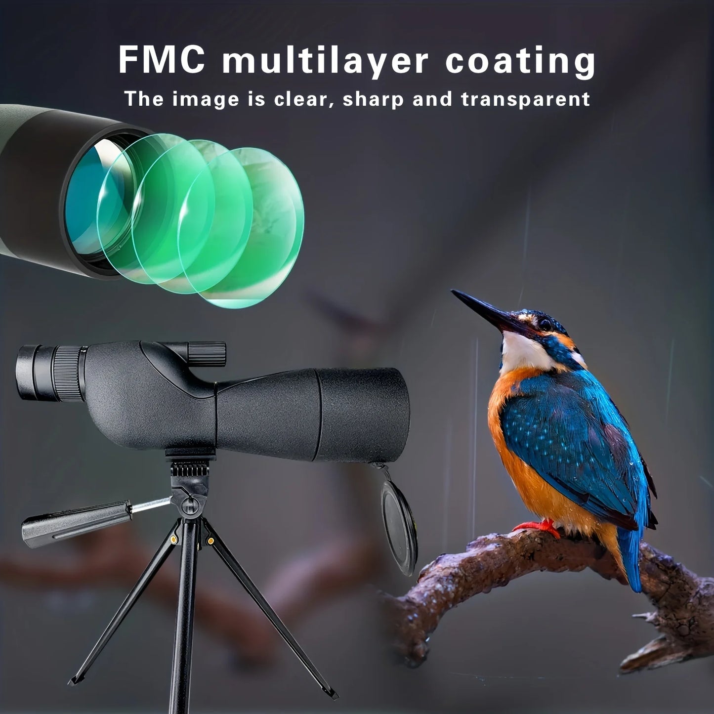Hrvzdvw Spotting Scope For Target Shooting With Tripod Carrying Bag