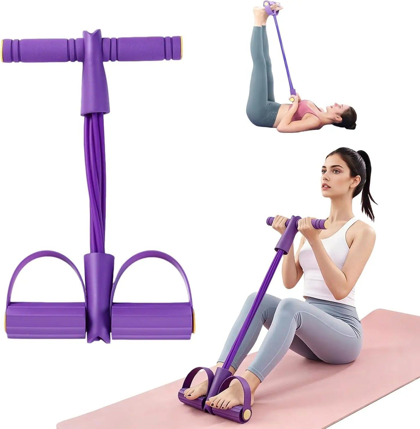 Elastic Yoga Pedal Resistance Band With Six Tubes For Situps