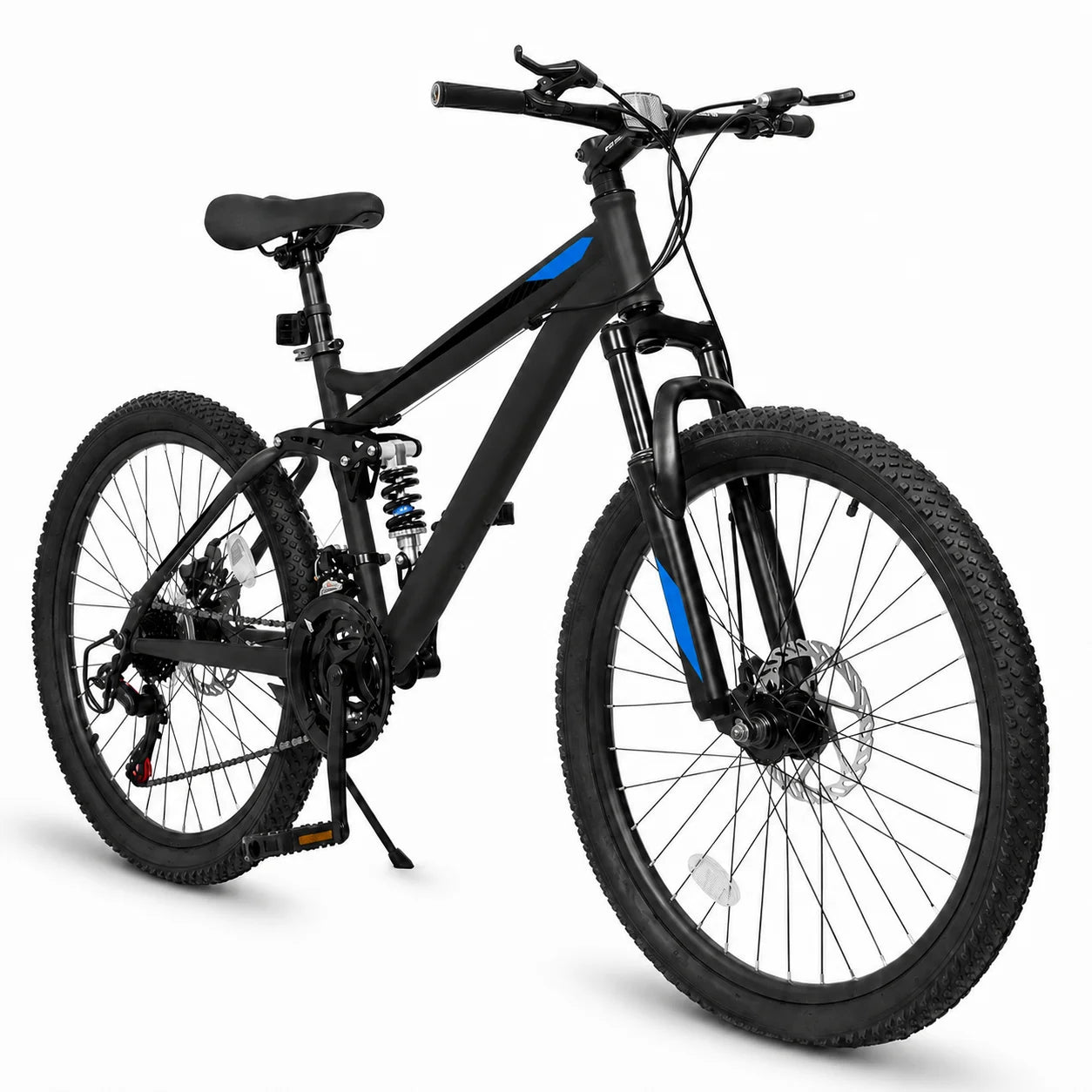 Unisex Full Suspension Mountain Bike 21-Speed Mechanical Disc Brakes