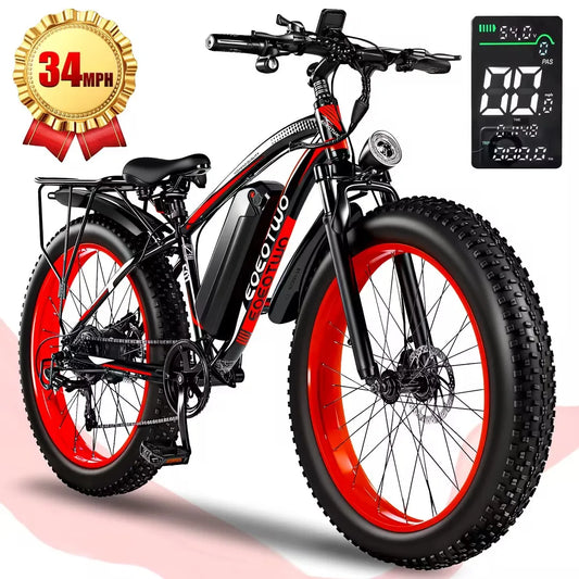 EOEOTWO 1500W Electric 48V 15Ah EBike Fat Tire For Adults