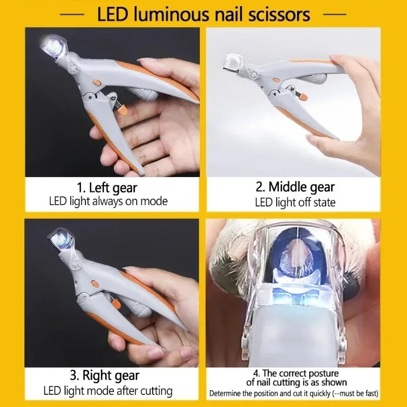 Led Pet Nail Clipper With Light For Dogs And Cats Safe Grooming