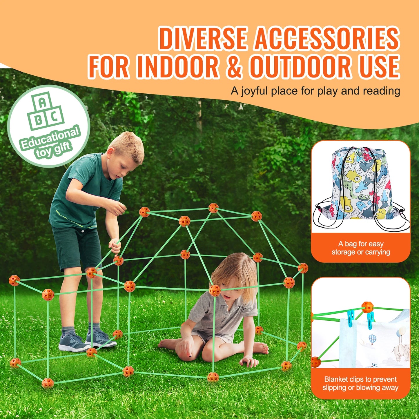 SucceBuy Fort Building Kit Creative Construction Set For Kids